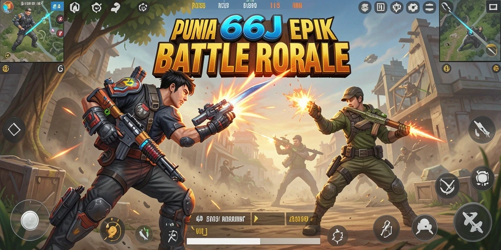 Gameplay seru di 666J dengan aksi battle royale intens.