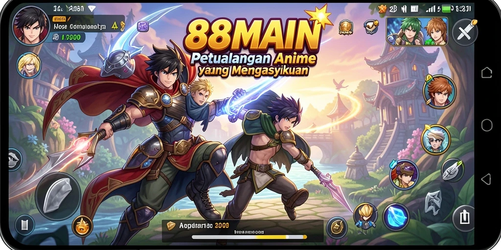Tampilan gameplay epik dari 88MAIN dengan karakter anime.