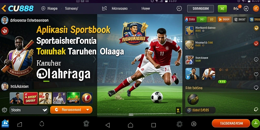 Tampilan aplikasi CU888 dengan berbagai pilihan taruhan olahraga.