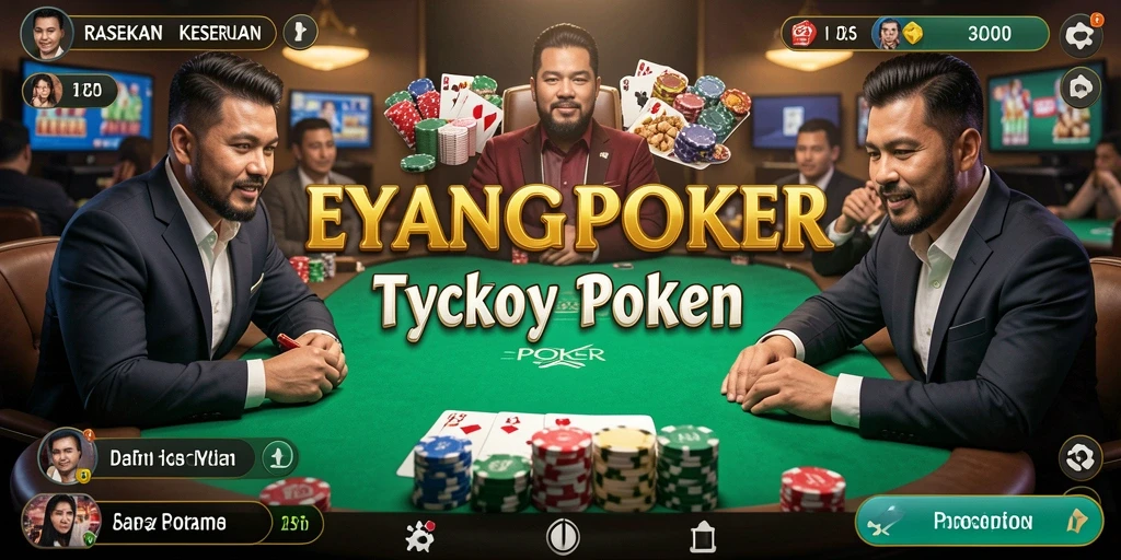 Tampilan gameplay Tycoon di EYANGPOKER dengan berbagai pilihan poker.