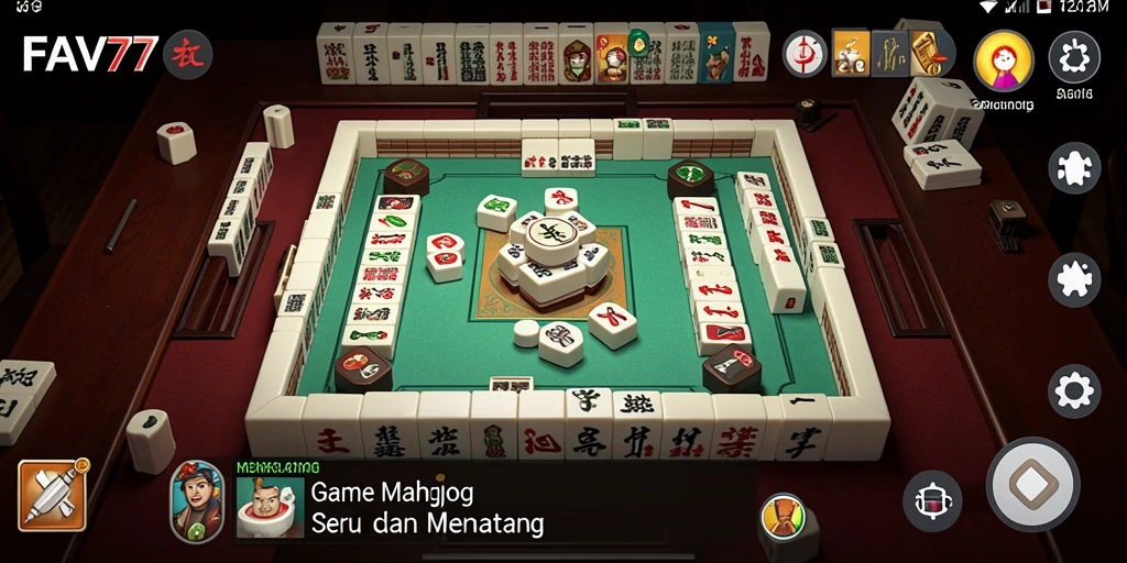 Gameplay menarik Mahjong dengan desain ubin indah.