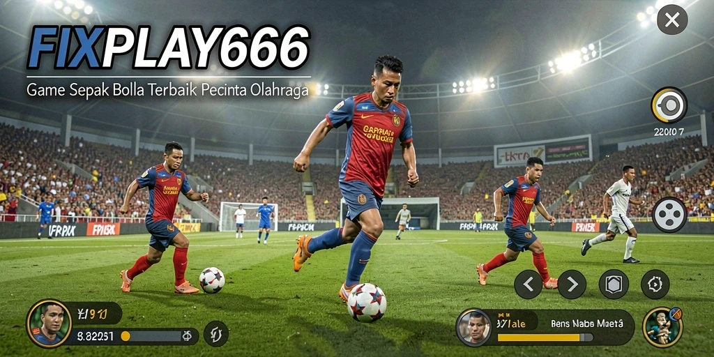 Tampilan gameplay <strong>FIXPLAY666</strong> yang mendebarkan di lapangan sepak bola.