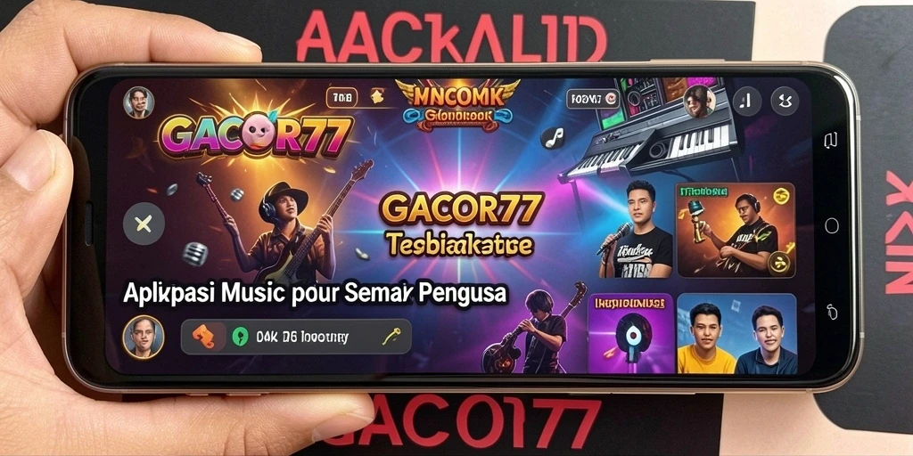Screenshot utama GACOR77 menampilkan antarmuka bermain musik yang menarik.