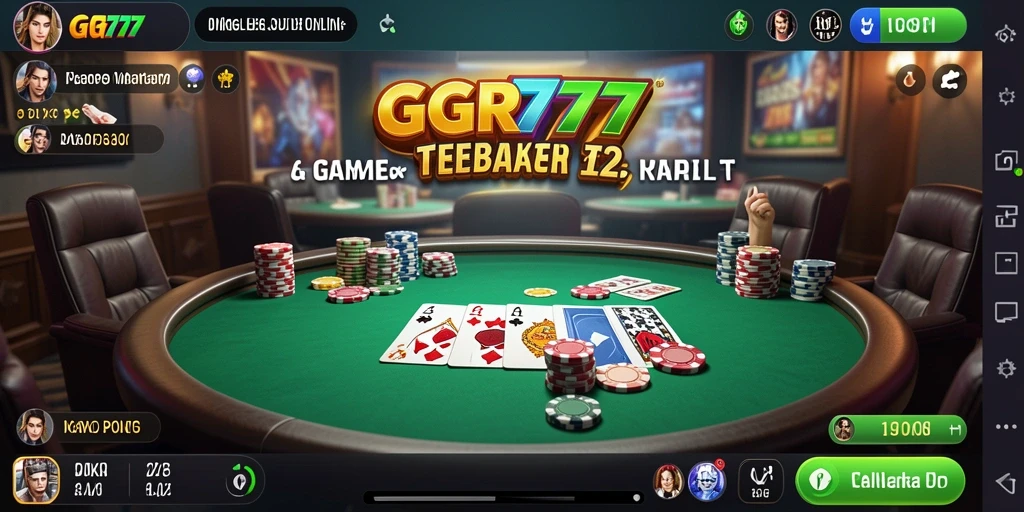 Menampilkan gameplay seru GGR777 dengan pemain bersaing di meja Poker.