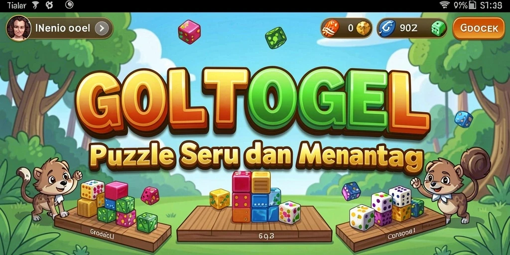 Screenshot gameplay GOLTOGEL yang menunjukkan tantangan puzzle.