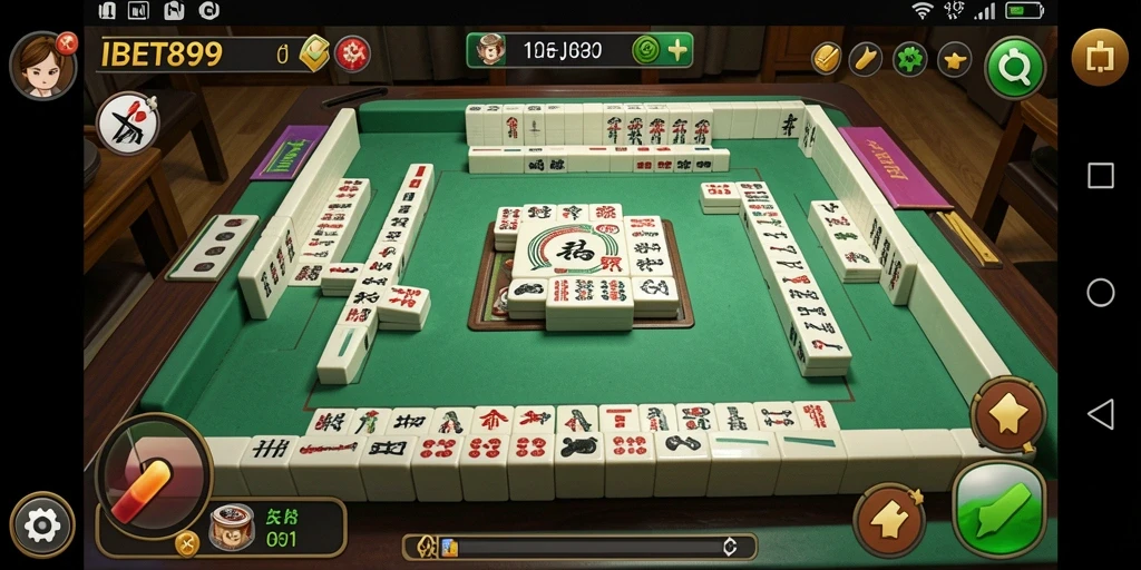 Tampilan gameplay Mahjong yang seru dan interaktif.