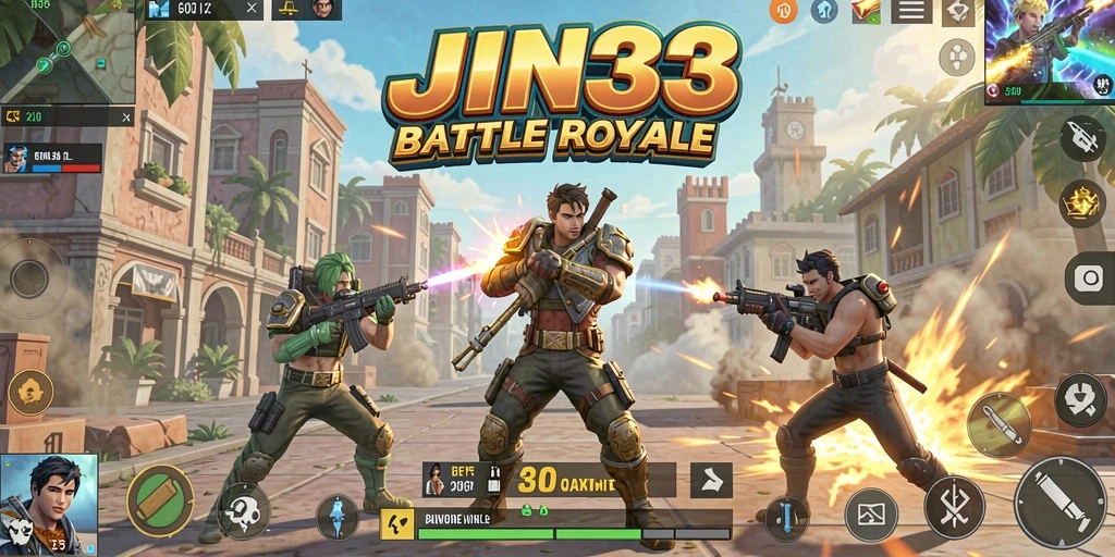 Tampilan permainan Battle Royale yang intens dan mendebarkan di JIN33.