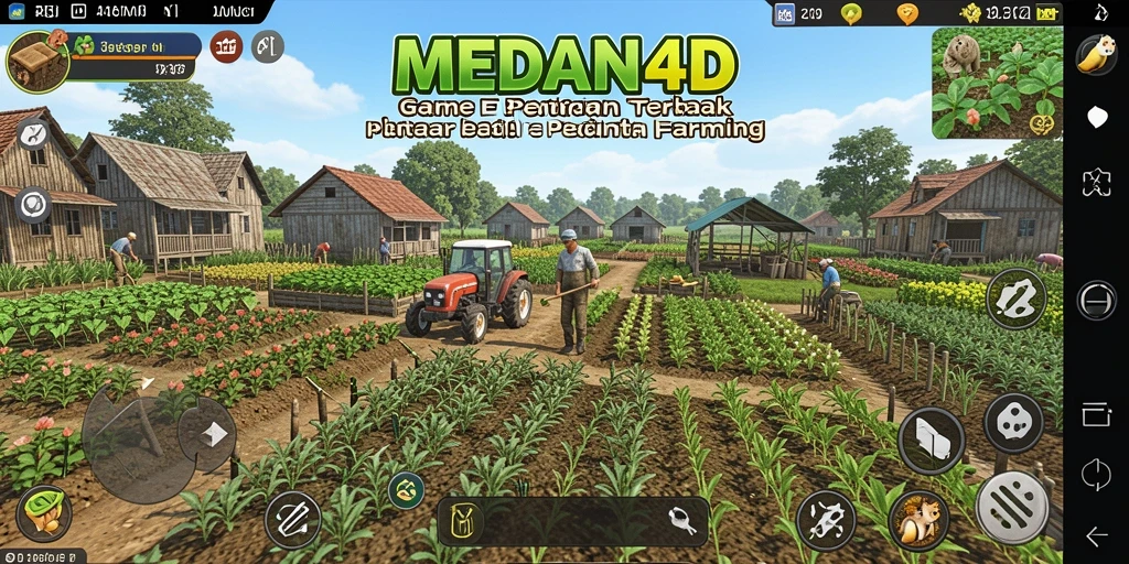 Tampilan gameplay MEDAN4D yang menakjubkan dengan aktivitas pertanian yang seru.