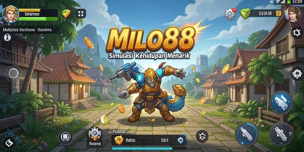 Screenshot gameplay <strong>MILO88</strong> memperlihatkan interaksi karakter yang menarik.