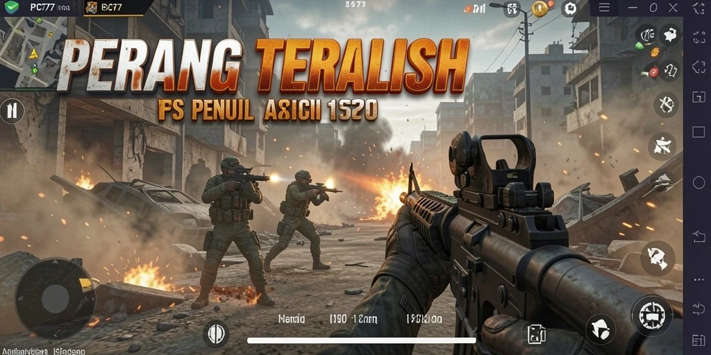 Tampilan gameplay intens di medan perang PC777.