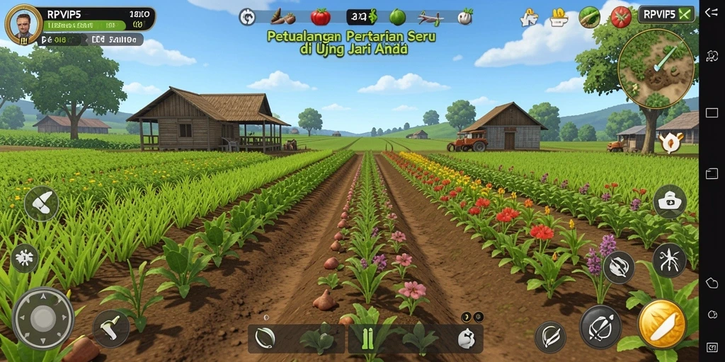 Tampilan gameplay RPVIP5 yang menarik dalam dunia pertanian.