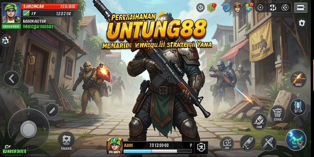 Tampilan gameplay <strong>UNTUNG88</strong> dengan menara dan gelombang musuh yang menegangkan.